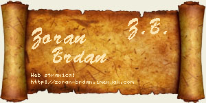 Zoran Brdan vizit kartica